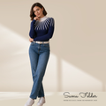 Women’s Ribbed Knit Sweater Top, Long Sleeve Slim Fit High Neck Pullover, Chic Elegant Blouse in Beige Black or Steel Blue