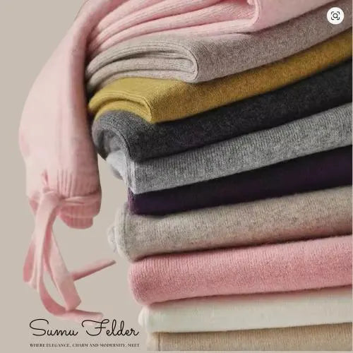 Cozy Wool Knitted Wide Leg Pants for Women | High Waist Winter Lounge Trousers | Minimalist Comfy Knitwear Bottoms for Everyday Style