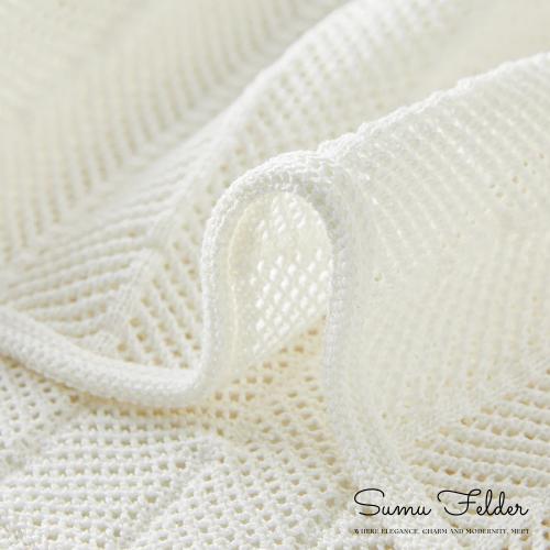 Cotton Rich Sleeveless Knitted Summer Dress, Elegant Resort Wear Vacation Outfit