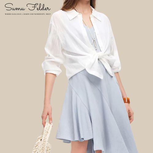 Summer Women’s Lace Trim Blouse, Lightweight Long Sleeve Sun Protection Shirt, Elegant Casual Soft Top