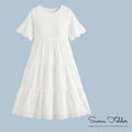 White Summer Dress, Lovely Holiday Dress, Loose and Baggy