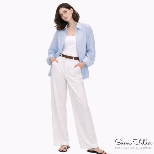 Summer Women’s Lace Trim Blouse, Lightweight Long Sleeve Sun Protection Shirt, Elegant Casual Soft Top