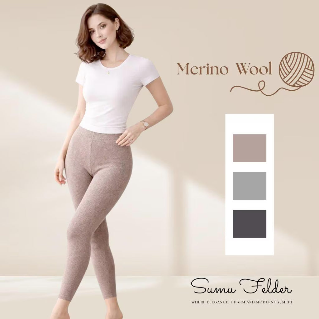 Merino Wool Thermal Tights for Women | Soft Warm Winter Knit Leggings | Cozy High-Stretch Pantyhose for Cold Weather Outfits and Layering