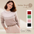 Merino Wool Knitted Nordic Sweater for Women | Soft Winter Knit Pullover