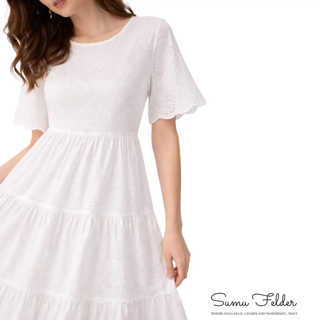 White Summer Dress, Lovely Holiday Dress, Loose and Baggy